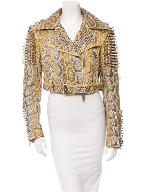 burberry studded leather jacket|burberry python jacket cropped sale.